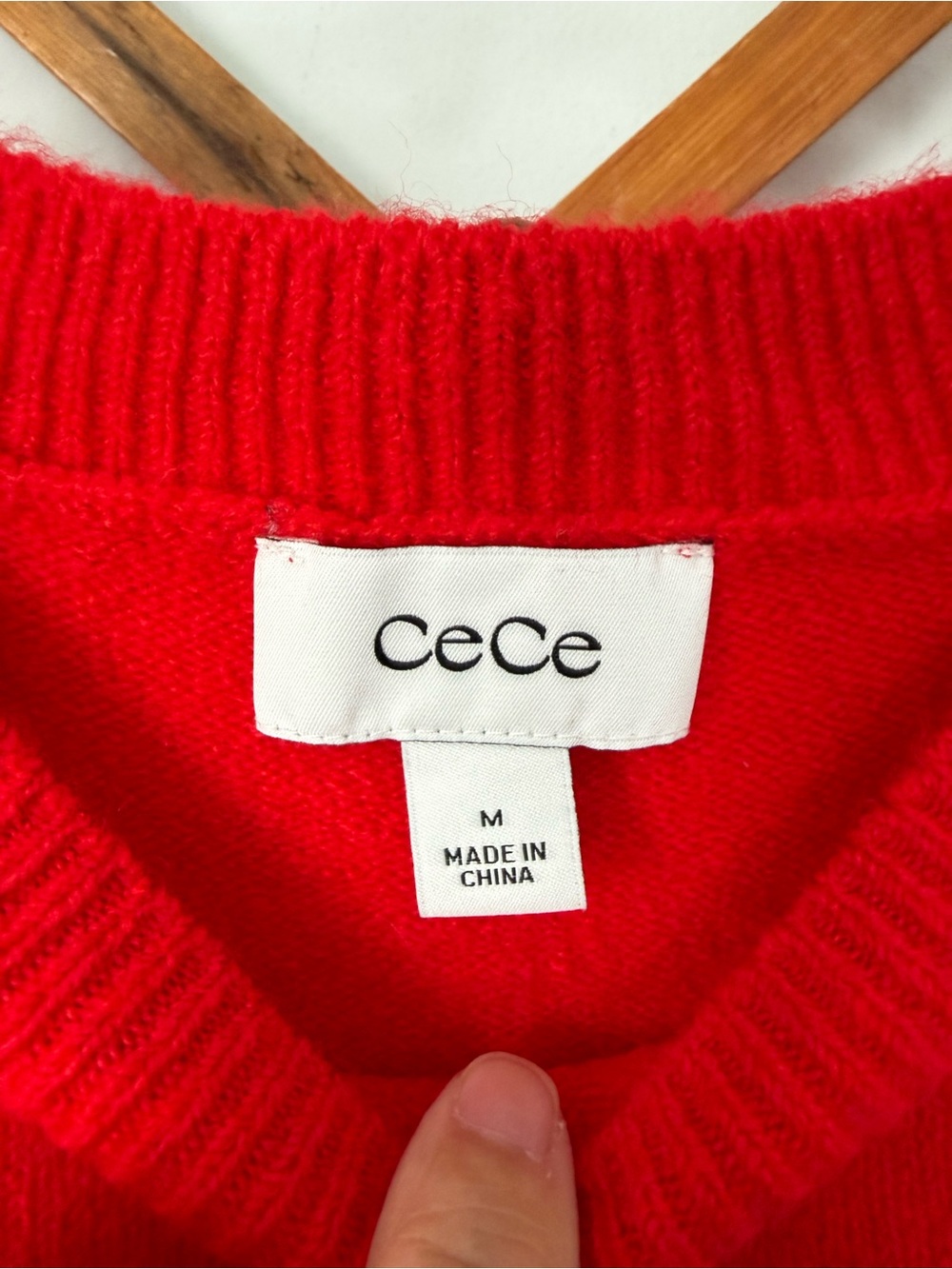 CeCe Red Sweater with White Bow Medium NWT - Picture 4 of 7